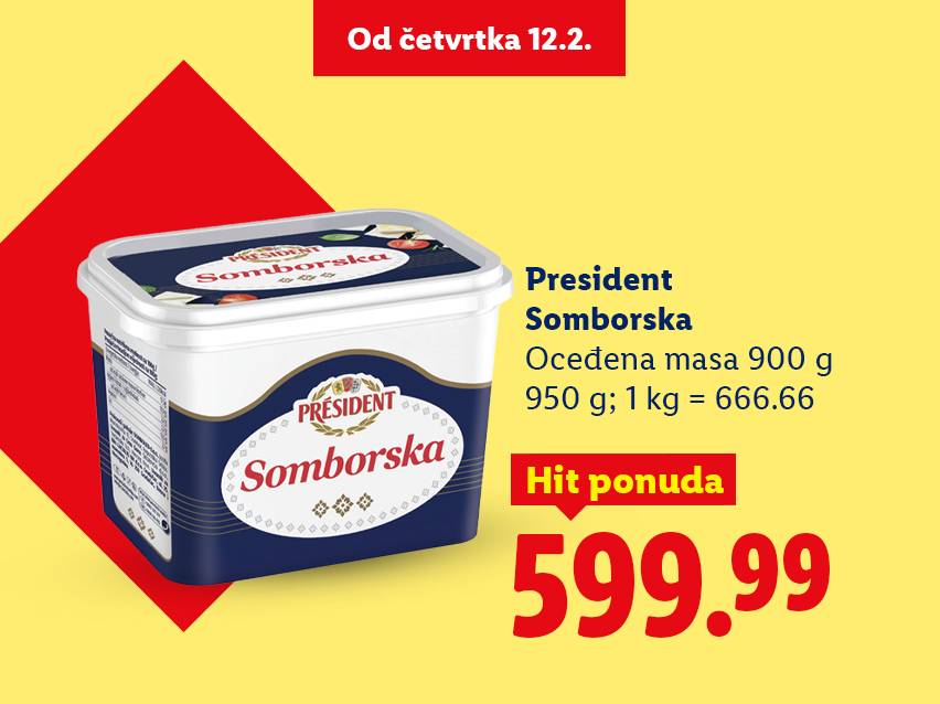 Ponuda za sirni namaz od četvrtka 12.2. sa cenom 599.99.