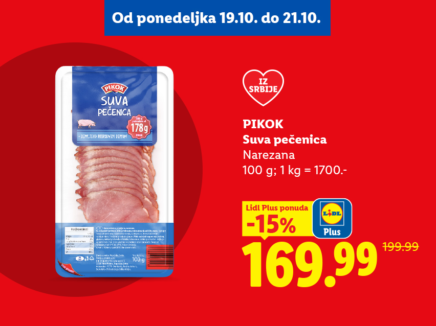 Suva pečenica na akciji od 19.10. do 21.10.