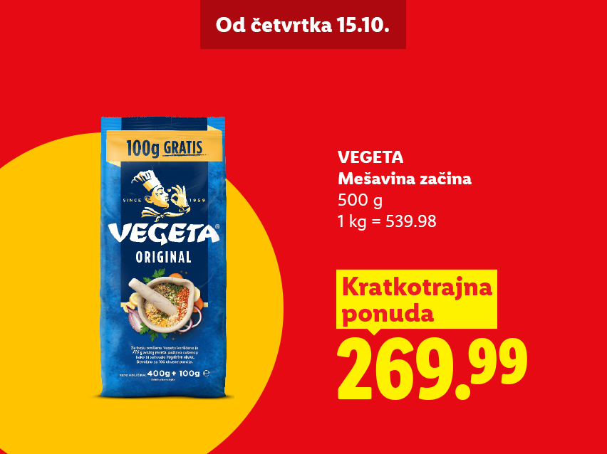 Mešavina začina od 500 g na kratkotrajnoj ponudi za 269,99 dinara.