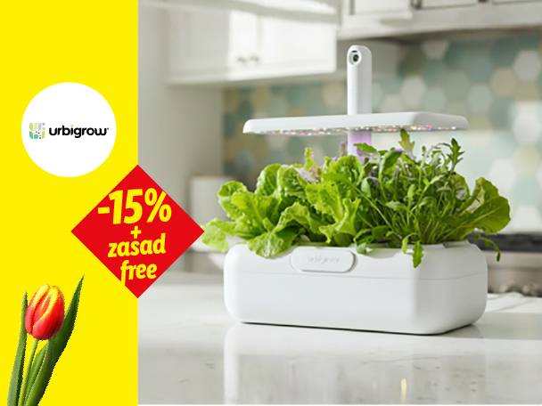 Beli pametni baštenski sistem sa zelenim biljkama, 15% popusta i besplatna sadnica.