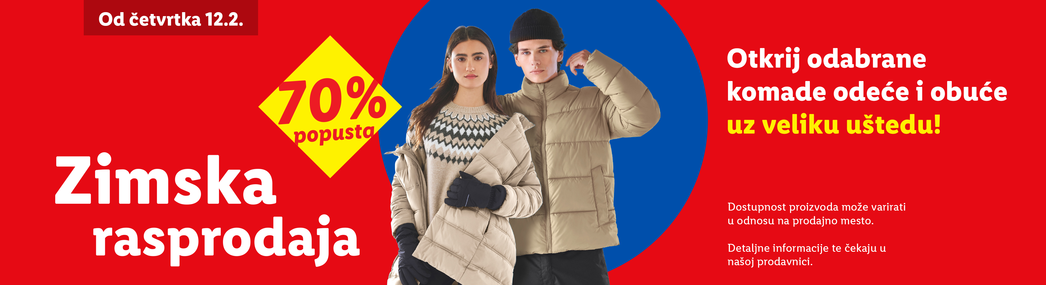 Zimska rasprodaja sa 70% popusta na odeću i obuću, počevši od četvrtka 12.2.