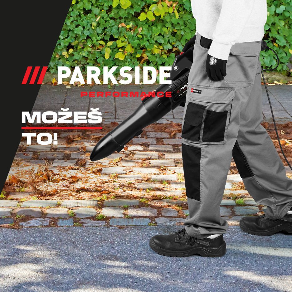 Osoba koristi duvač lišća na stazi prekrivenoj lišćem, sa tekstom „MOŽEŠ TO!“.